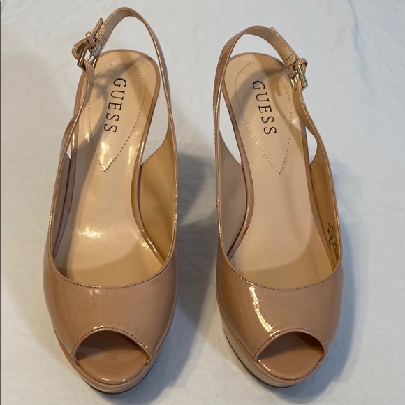 Guess Women's Beige Platform Slingback Heels - Picture 3 of 11